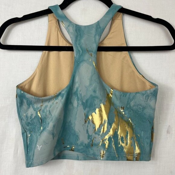 Old Navy High Neck Marble Gold Sports Bra Womens M Goddess Luxe Gym Athleisure - Picture 4 of 10